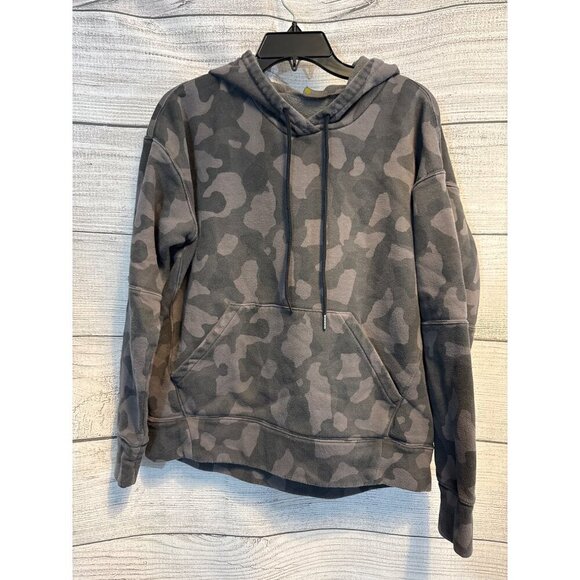 Zella Gray Camo Hooded Sweatshirt With Kangaroo Pocket Size M - Picture 1 of 3